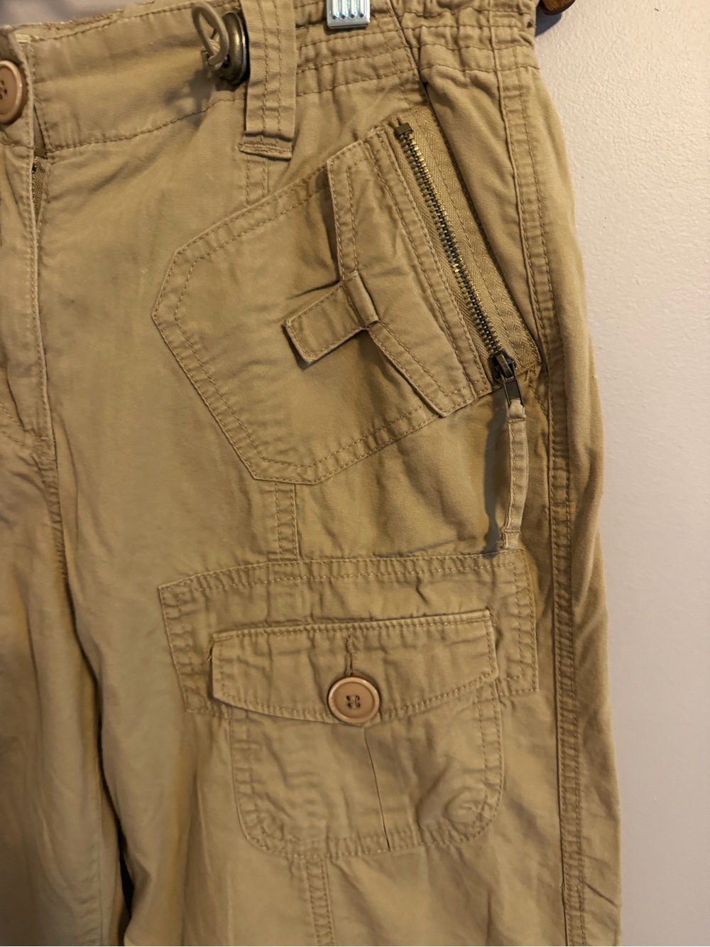 Khakis Brand Vintage Y2K Multi Pocket Utility Convertible Cargo Pants Khaki 8 - Picture 3 of 10